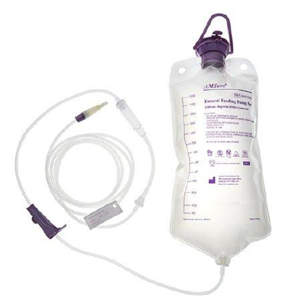 Enteral Feeding Gravity Set, 1200 ml Bag, Large Bore Tubing with ENFIT and Transition Connectors, DEHP-Free, 30/cs