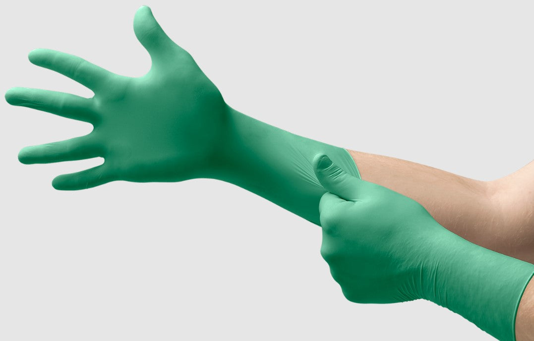 Laboratory Glove, Neoprene, Size 8, Green, Disposable, Sterile, 1 pr/pk, 10 pk/bg, 5 bg/outer bg, 4 outer bg/master bg, 1 master bg/cs (US Only)