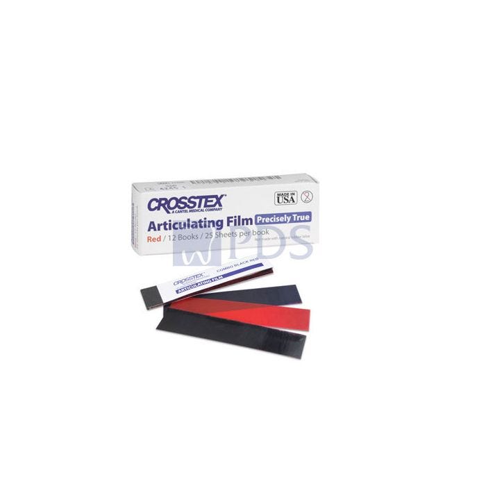 Articulating Film, Blue/Red Combo Precisely True, 0.0005"/13 micrometers, 25 sheets/bk, 12 bk/bx (To Be DISCONTINUED)