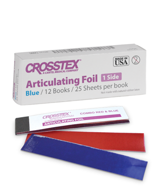 Articulating Foil, Blue 1 side, 0.0005"/12 micrometers, 25 sheets/bk, 12 bk/bx (To Be DISCONTINUED)
