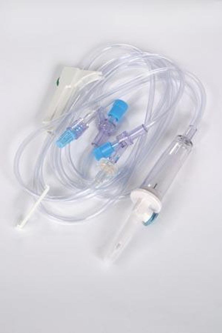 Standard Bore T-Port Extension Set, SAFSITE Valve, SPIN-LOCK Connection, 1.2mL Priming Volume, 7"L, 100/cs (Rx) (Continental US+HI Only)