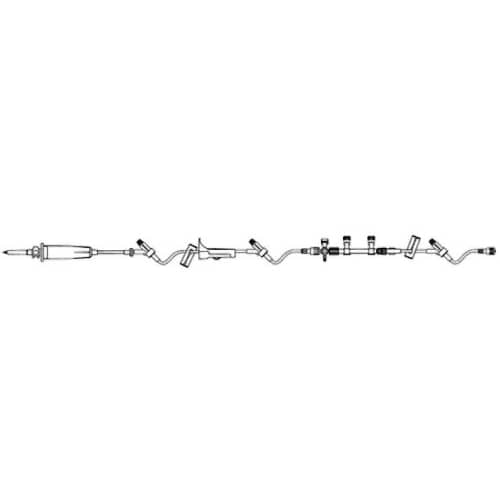 IV Administration Set with (2) CARESITE Luer Access Devices and SAFEPORT Dual Manifold, 60 drop/ml, 21 ml PV, 122" Length, 50/cs (Rx) (Continental US+HI Only)