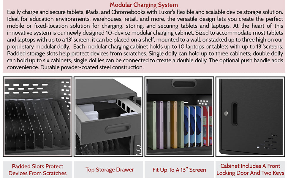 Cabinet, Modular Charging System, 15"W x 15"D x 16.75"H (DROP SHIP ONLY)