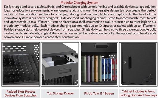 Cabinet, Modular Charging System, 15"W x 15"D x 16.75"H (DROP SHIP ONLY)