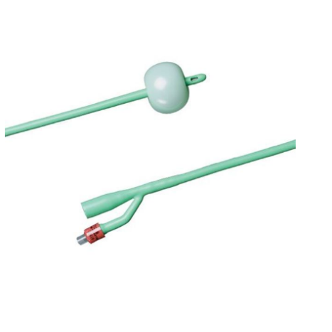 Silastic Foley Catheter, 2-Way, Round Tip, 30 cc, Balloon, 18FR, Silicone-Coated, Latex, 10/cs (US Only)