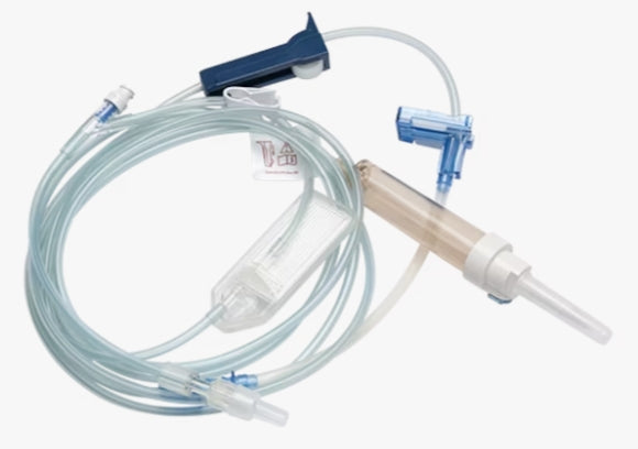 Alaris Pump Module Set, Low Sorbing, 0.2 Micron Filter, Roller, Pinch Clamp, (1) SmartSite Needle-Free Valve 6" from 2-Piece Male Luer Lock, 20 drop, 26 mL PV, 115" Length, Not Made with DEHP, Sterile, 20/cs (Continental US Only) (Drop Ship Requires Pre-Approval)
