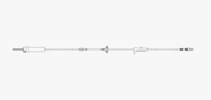 Alaris Pump Module Set, Microbore, Yellow Striped, Roller Clamp, 2-Piece Male Luer Lock, Not Made with DEHP, 20 drop/L, 98" Length, 13ml Fluid Path, Sterile, 20/cs (Continental US Only) (Drop Ship Requires Pre-Approval)