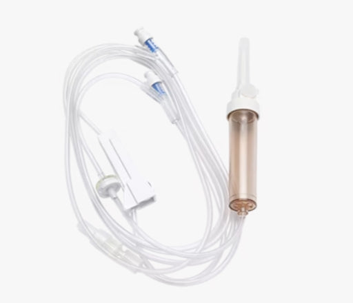 Gravity Admin Set, Check Valve, Roller Clamp, (2) SmartSite Needle-Free Valves 9", 85" from 2-Piece Male Luer Lock, 60 drop/L, 104" Length, 18 ml Fluid Path, Not Made with DEHP, Sterile, 100/cs (Continental US Only) (Drop Ship Requires Pre-Approval)