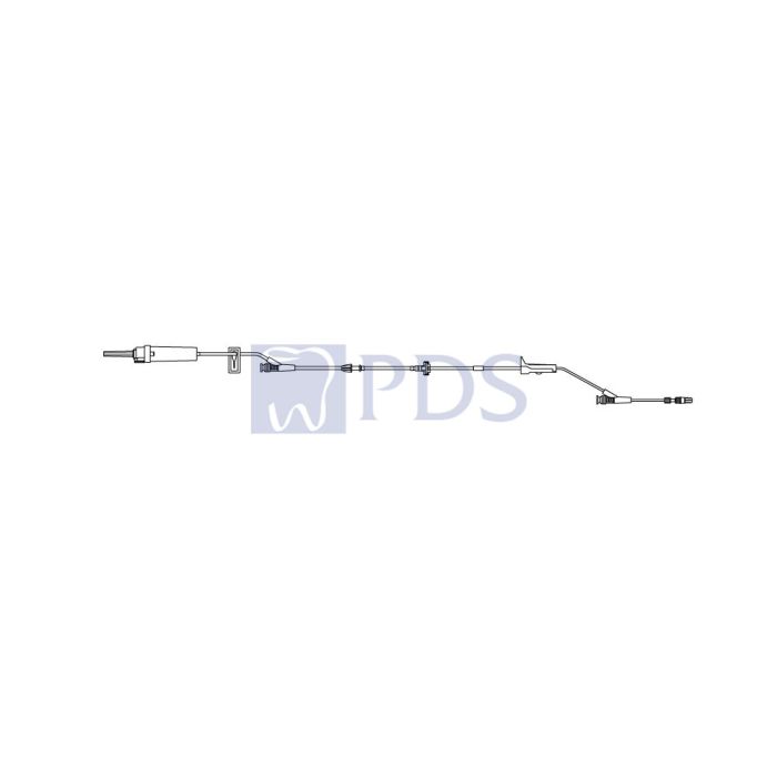 Gemini Primary Infusion Set, Needle-Free System, 290 cm Length, 25 ml PV, 3 mm Bore, (1) Spiked Drip Chamber, Hydrophobic Air Inlet Filter w/ Cap, 20 Drops/ml, (2) SmartSite Valve Y-Ports, (1) Roller Clamp, (1) Slide Clamp, Alaris Safety Clamp, Silicone Pump Segment, (1) Male Luer, Rotating Male Luer, PVC, Latex-Free, 20/cs (Continental US Only) (Drop Ship Requires Pre-Approval)