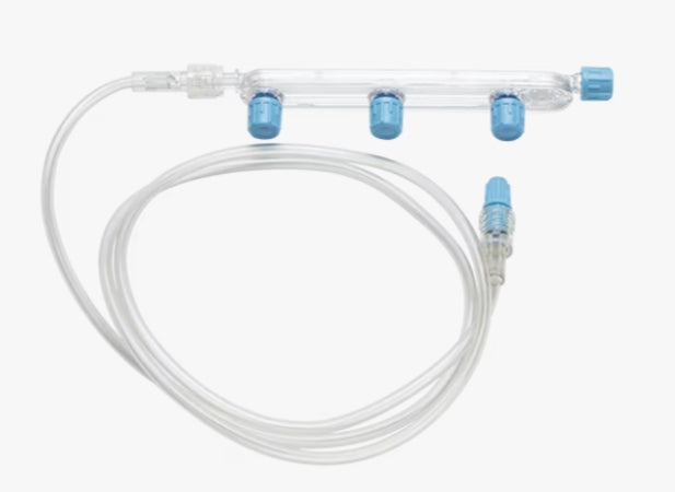 Extension Set, (3) Port Manifolde, Spin Male Luer Lock, Not Made with DEHP, 44" Length, 7ml PV, Sterile, 50/cs (Continental US Only) (Drop Ship Requires Pre-Approval)