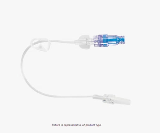 MaxZero Extension Set, Pressure Rated, Standard Bore, (1) Removable Needle-Free Connector, Pinch Clamp, Spin Male Luer Lock, 7" Length, 0.5 ml, Not Made with DEHP, Sterile, Labeled for user with low pressure power injectors up to 325 psi and max flow rate of 10 ml/sec, 50/cs (Continental US Only) (Drop Ship Requires Pre-Approval)