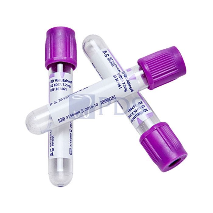 Tube, Conventional Stopper, 13 x 100mm, 7.0mL, Lavender, Paper Label, K3EDTA 15%, Solution 0.081mL, 12.15mg, 100/bx, 10bx/cs