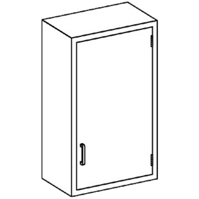 Wall Cabinet 24 3/4"W x 30"H x 15"D, (2) Stainless Steel Adjustable Shelves, Hinge Solid Door (DROP SHIP ONLY)