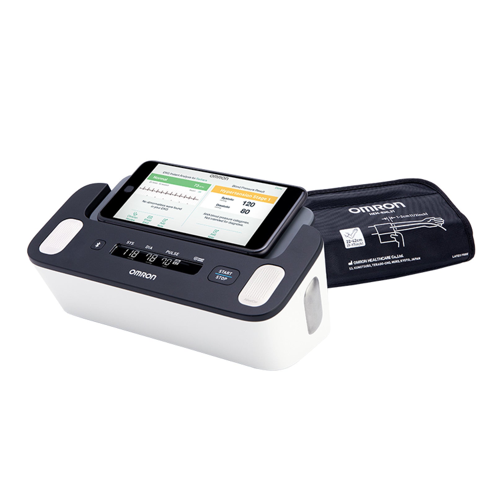 Complete Upper Arm Blood Pressure Monitor + EKG, Tracks Systolic BP, Diastolic BP, Pulse, Atrial Fibrillation, Tachycardia, and Bradycardia, Body Movement Detection, Stores 90 Blood Pressure Readings in Unit, 6/cs