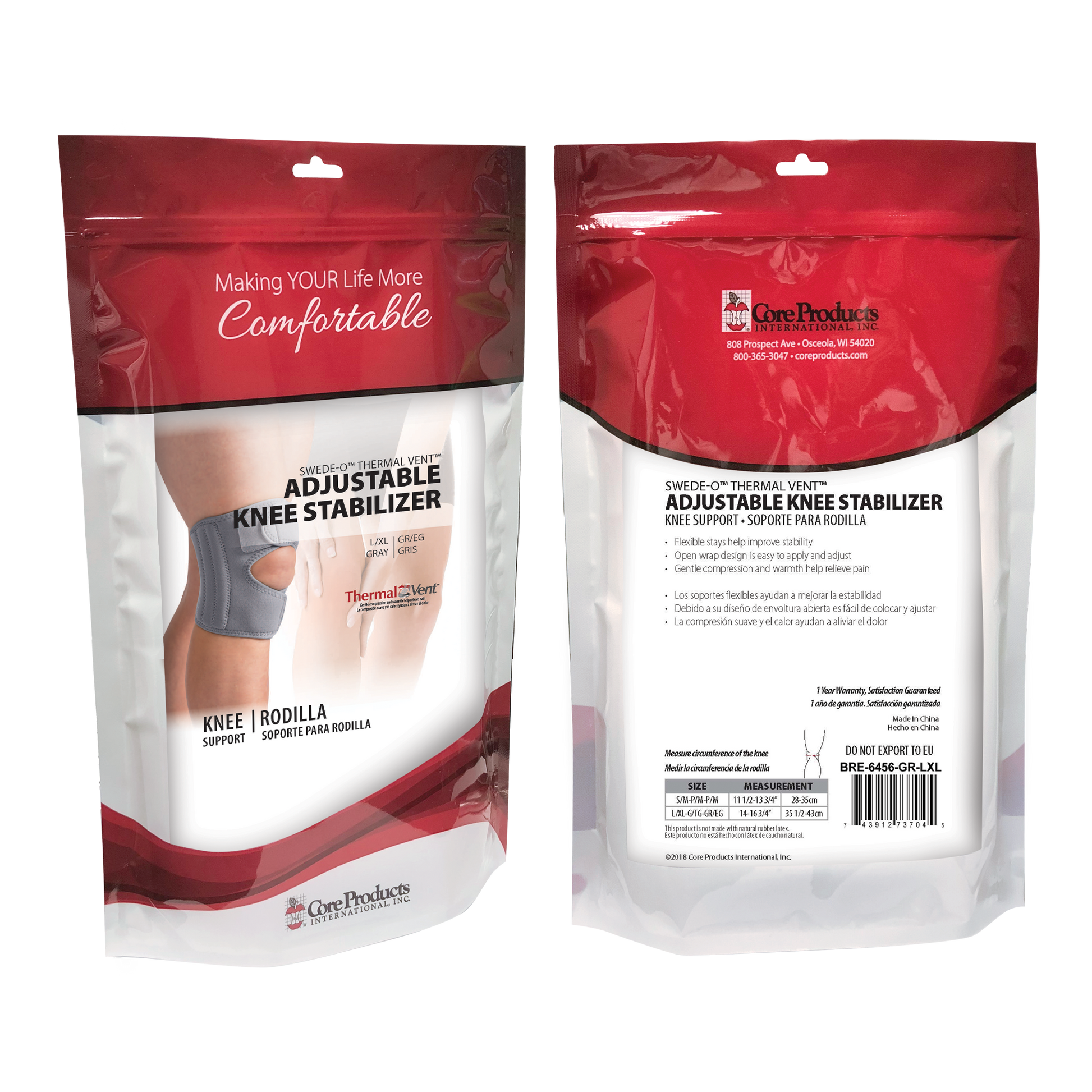 Swede-O Thermal Adj. Knee Stabilizer, Small/Medium (old #73702)