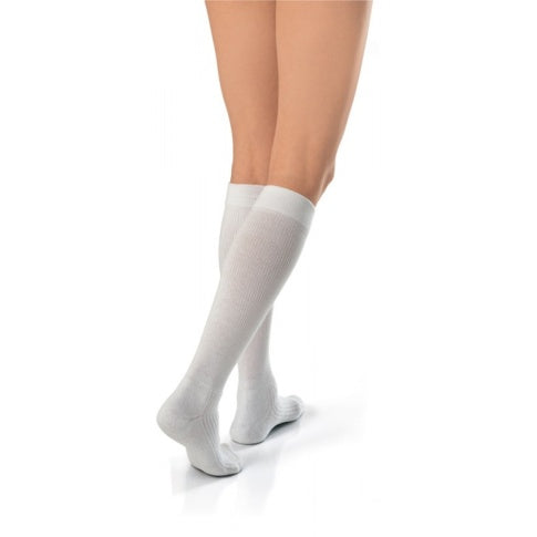 Compression Hose, Knee High, 15-20 mmHG, Closed Toe, White, Medium (Continental US Only)