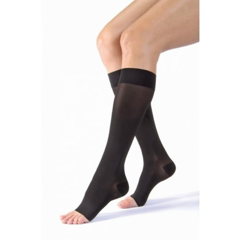 Compression Stocking, Knee High, 15-20 mmHG, Open Toe, Classic Black, Medium (Continental US Only)
