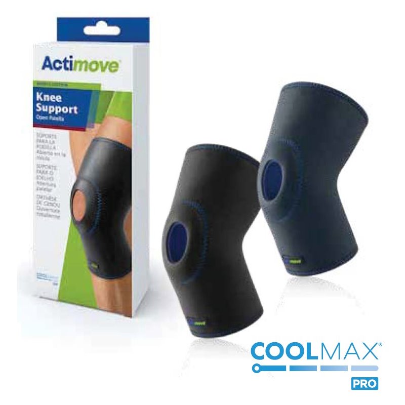 Actimove Knee Support, Open Patella, Large, 18" - 20", Black