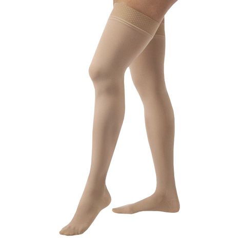 Compression Hose, Thigh High, 30-40 mmHG, Closed Toe, Petite, Natural, Large (Continental US Only)