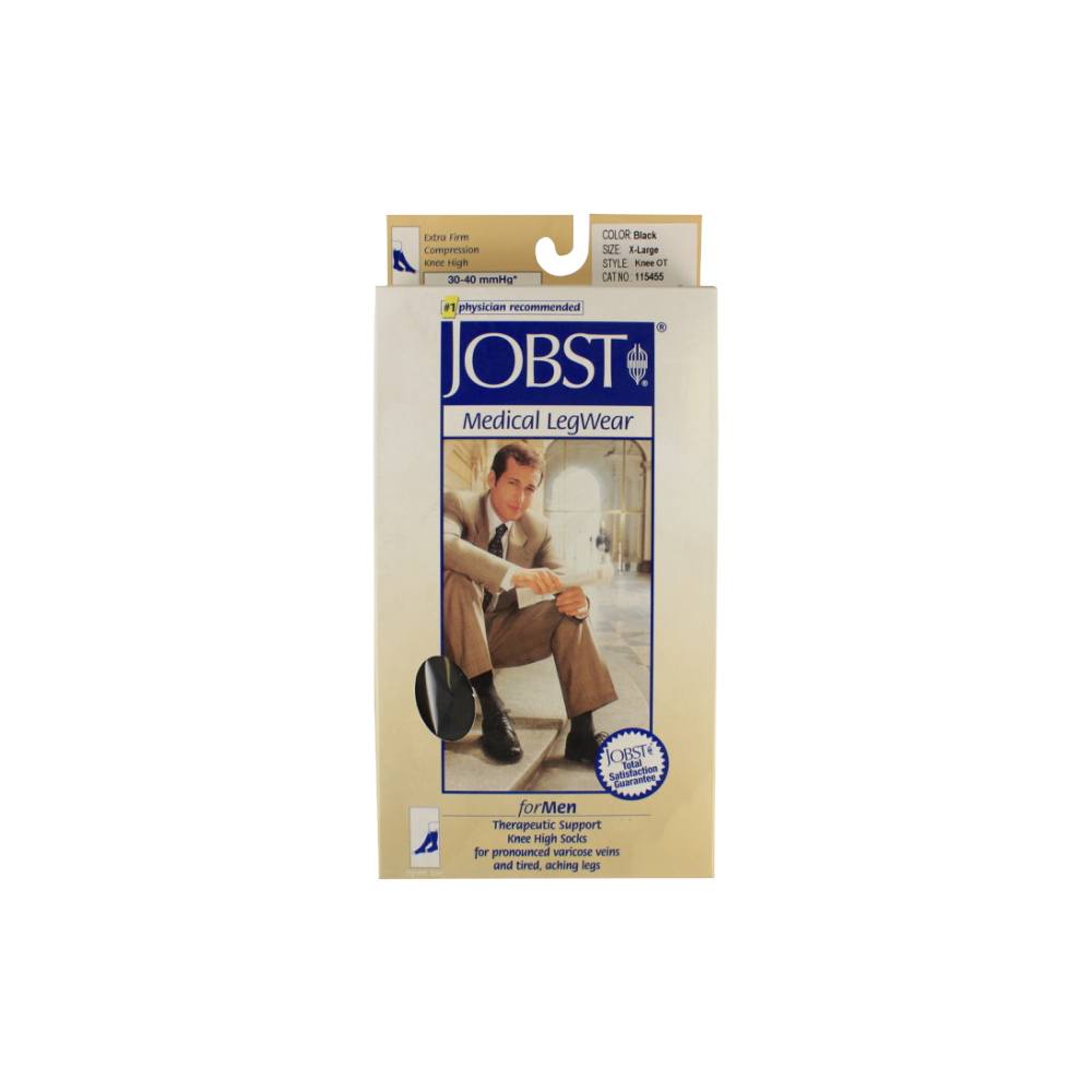 Compression Hose, Knee High, 30-40 mmHG, Open Toe, Black, Large (Continental US Only)
