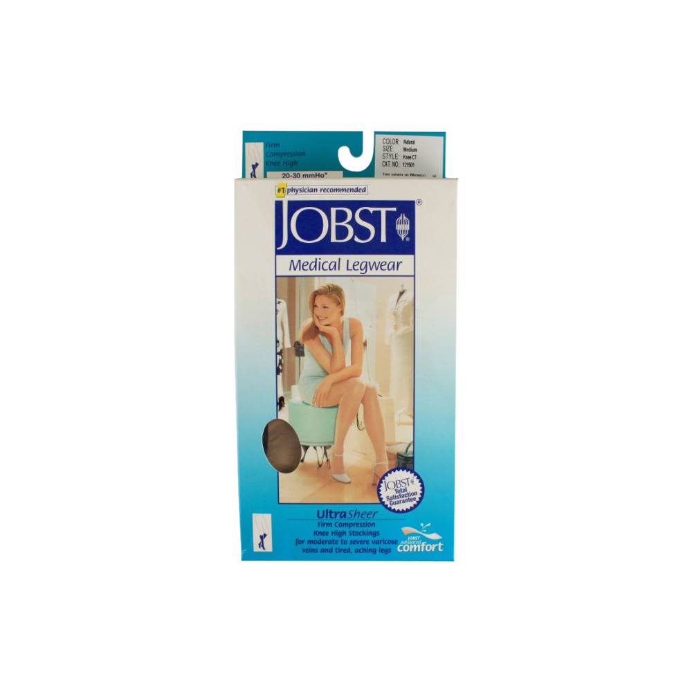Compression Stocking, Knee High, 20-30 mmHG, Closed Toe, Natural, Medium (Continental US Only)