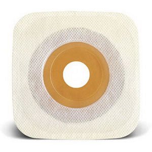 Adhesive Coupling, Pre-Cut, Stomahesive Skin Barrier with Tape Collar, White, 3/4" Stoma Opening, 4" x 4", 10/bx (Continental US Only)