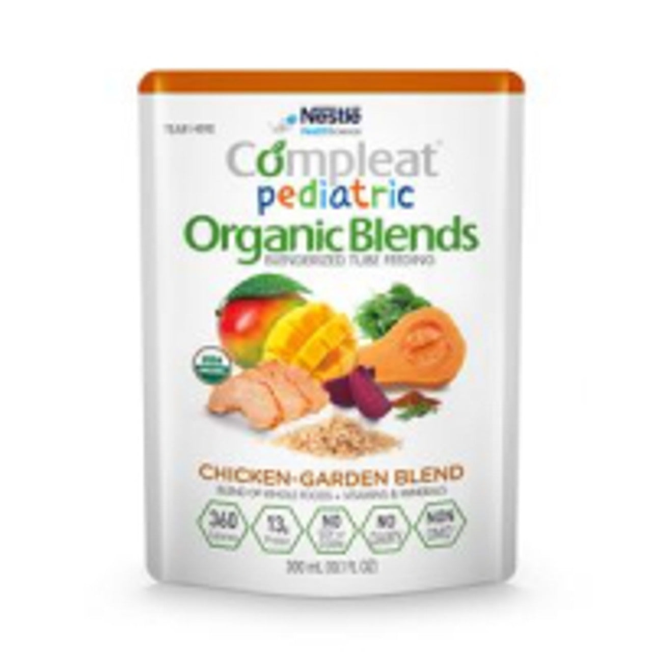 Pediatric Organic Blends, Chicken-Garden Blend, 10.1 oz pouch, 24/cs (12352103) (60 cs/plt) (Minimum Expiry Lead is 90 days; Non-Returnable) (Continental US Only) (Nestle products cannot be sold online without Nestle's prior written permission) (Products cannot be sold on Amazon.com or any other 3rd party site)