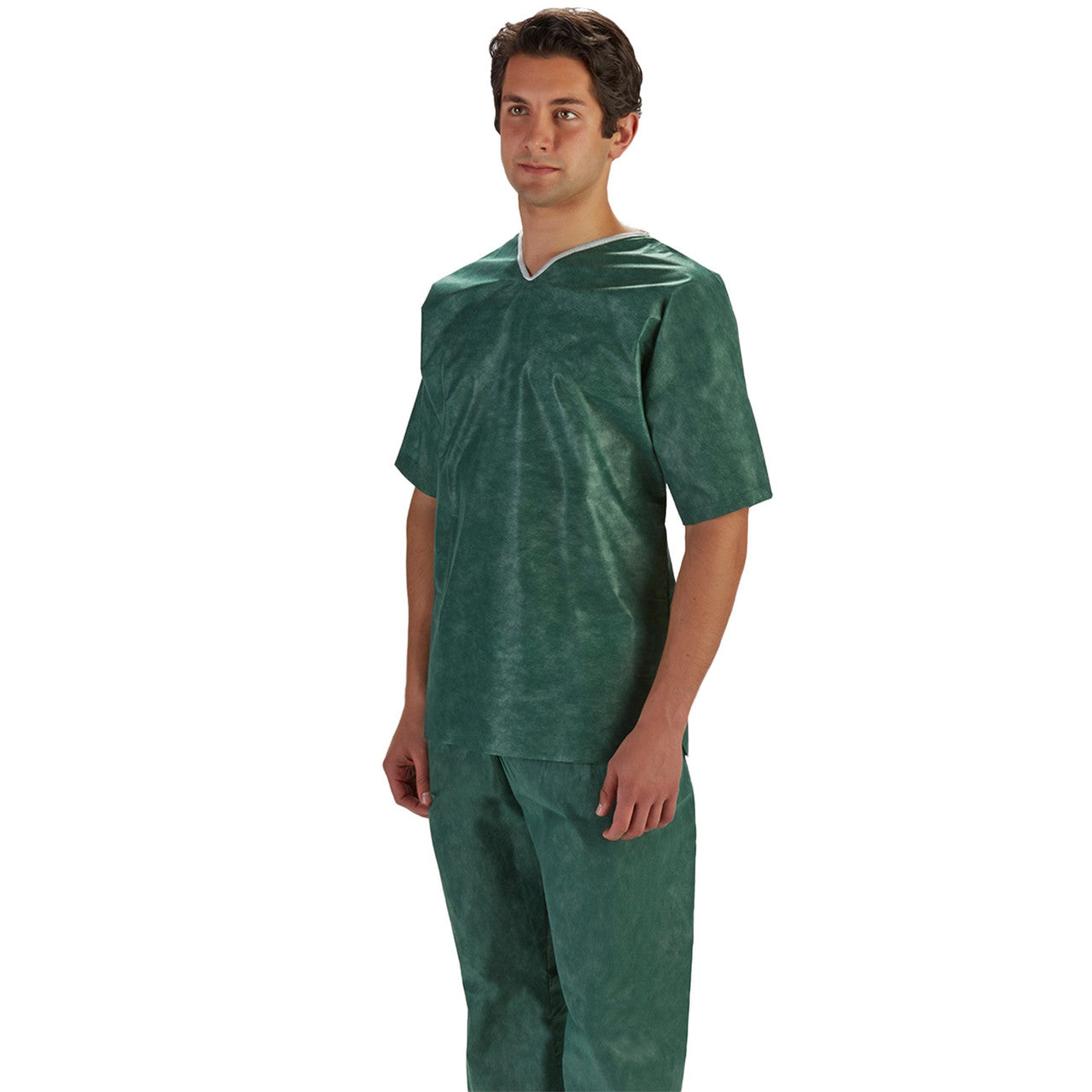 Scrub Shirt, Small, Nonwoven, Green, 30/cs