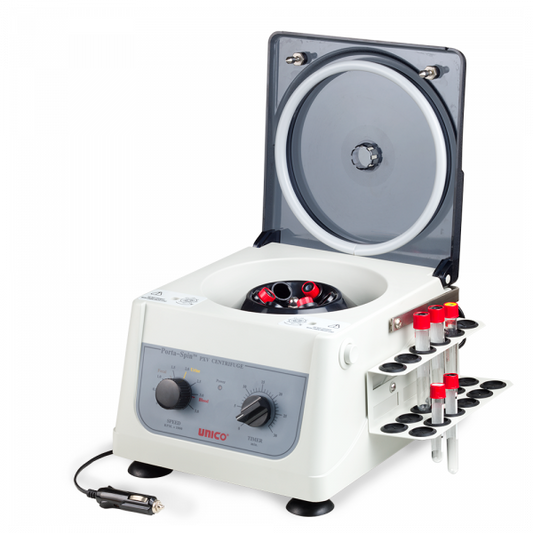 Porta-Spin Centrifuge, Portable, 12 VDC, Variable Speed 500-3,800 RPM, 30 min. Timer, 6 Place Rotor, 6 x 10mL Capacity, 18 Place Tube Holdster Rack (US Only) (DROP SHIP ONLY)