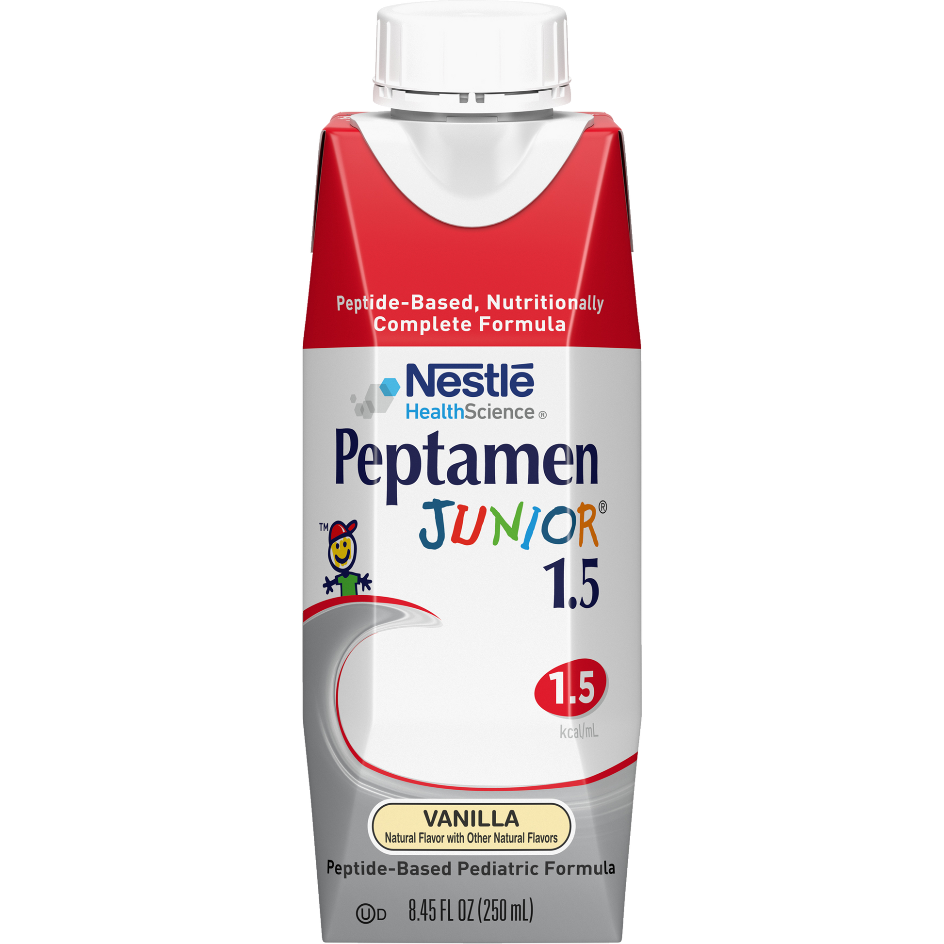 Peptamen Junior 1.5, Vanilla, 250mL Tetra Prisma, 24/cs (144 cs/plt) (Minimum Expiry Lead is 90 days; Non-Returnable) (Continental US Only) (Nestle products cannot be sold online without Nestle's prior written permission) (Products cannot be sold on Amazon.com or any other 3rd party site)