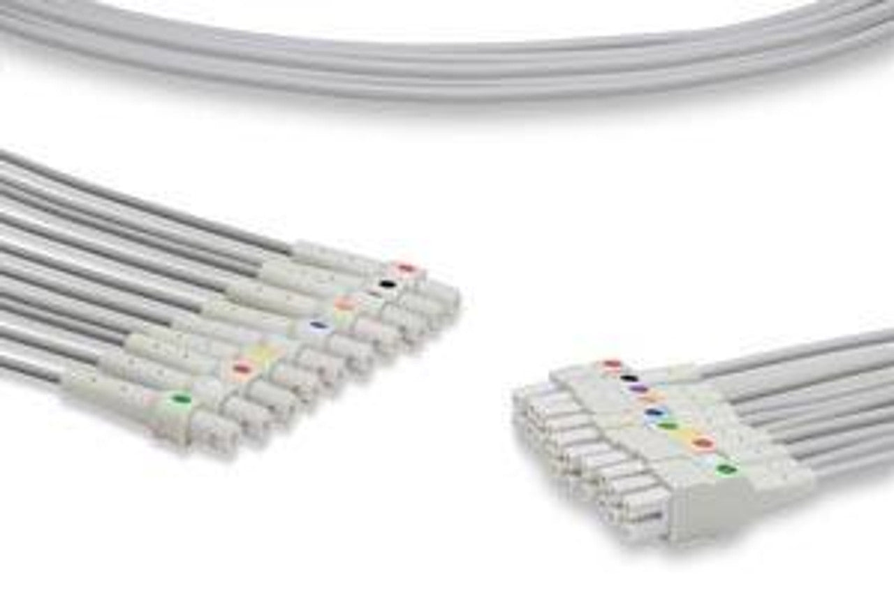 EKG Leadwire, 14 Leads, without Adapter, GE Healthcare > Marquette Compatible w/ OEM: 420101-0014 (DROP SHIP ONLY) (Freight Terms are Prepaid & Added to Invoice - Contact Vendor for Specifics)