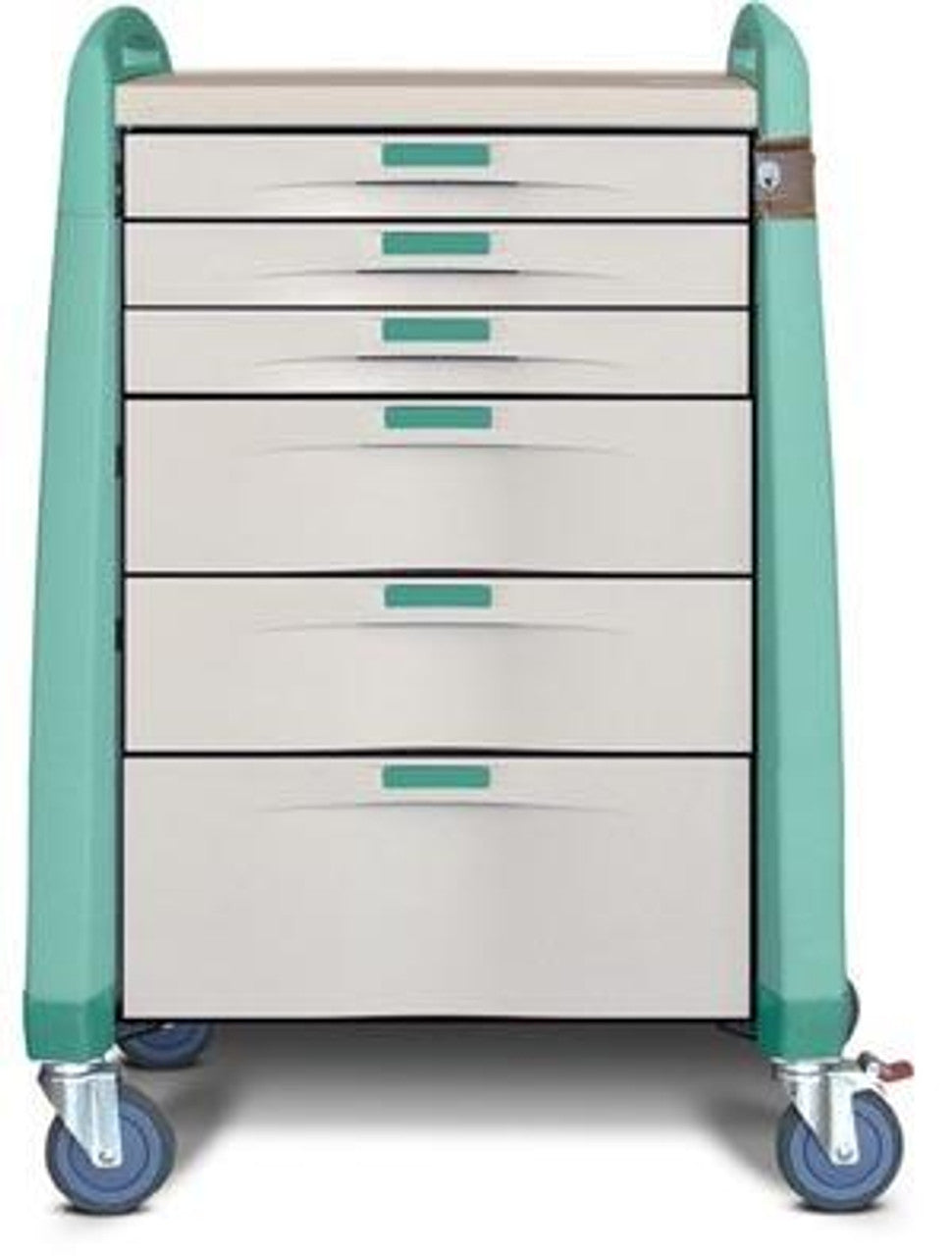 Standard Cart, 43" H X 24" D X 31" W, Extreme Green, Auto Relock, (3) 3" Drawers, (2) 6" Drawers and (1) 10" Drawer (DROP SHIP ONLY)