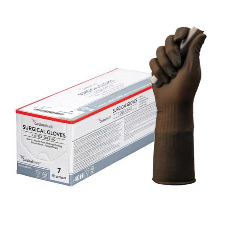 Glove, Surgical, Powder-Free (PF), Latex, Hydrogel Coating, Brown, Size 8.5, 40 pr/bx, 4 bx/cs (Continental US Only)