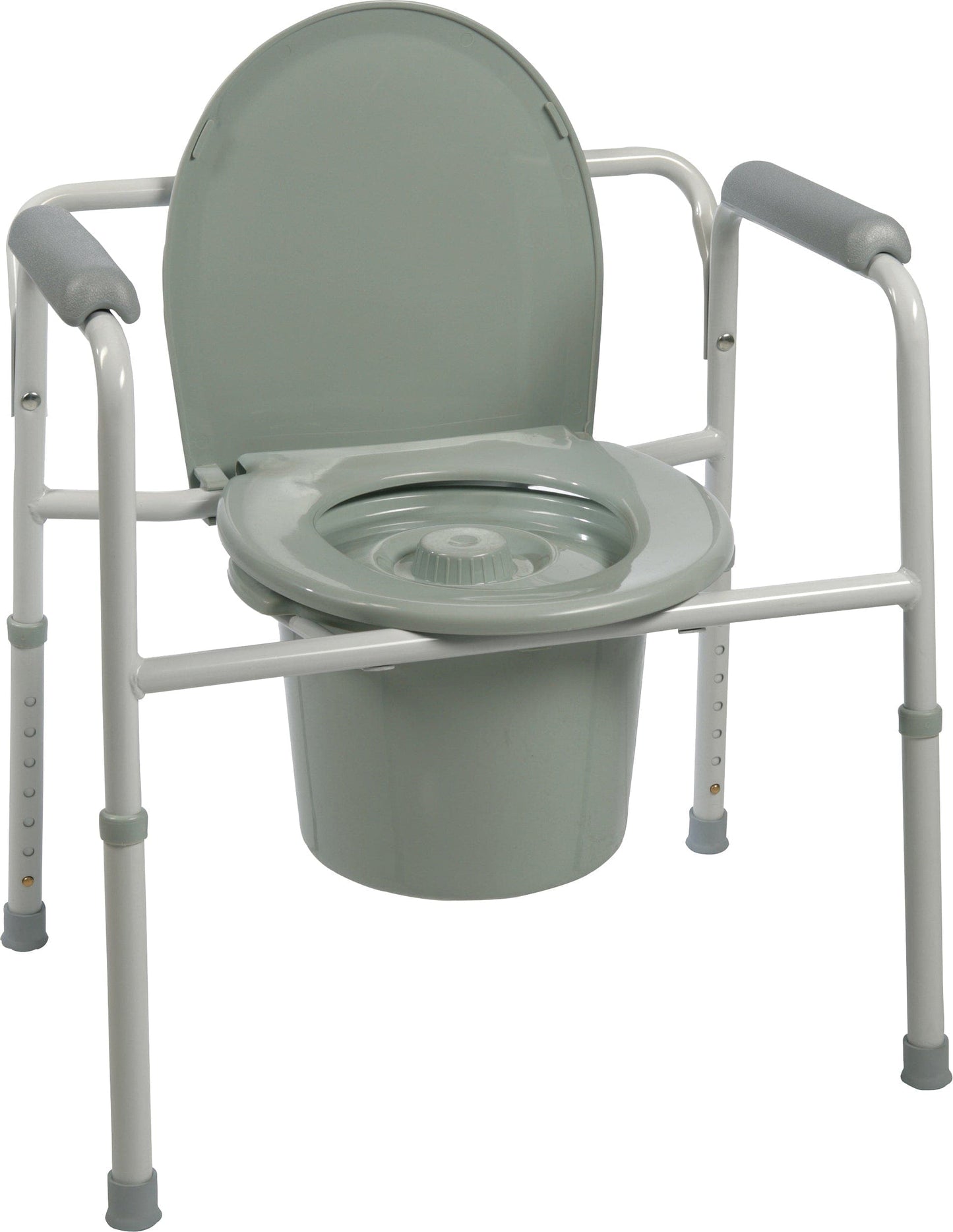 3-in-1 Steel Commode with Plastic Armrests