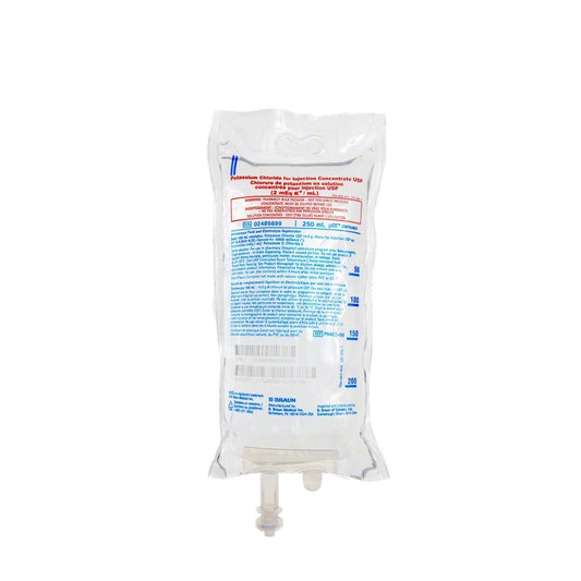 Concentrated Potassium Chloride Injection, 250mL, Glass Container, Solid Stopper 24/cs &nbsp;&nbsp;<Strong style="color:red">Max weekly quantity allowed: 10</Strong>
