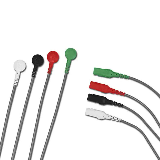 Safety Leadwires, 40" Grabber, Black, Green, White, 3/pk