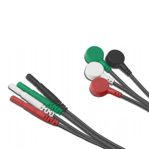 Safety Leadwires, 18" Grabber, Black, Green, White, 3/pk