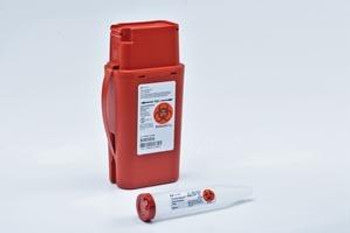 Transportable Flip Top Disposal Container, 16mm, Red, 1000/pk, 10pk/cs (Continental US Only)