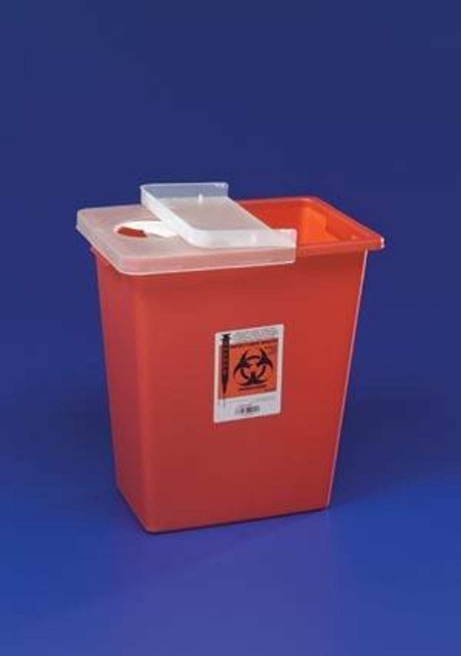 Large Volume Sharps Container, PGII, Hinged Lid, Red, 12 gal., 10/cs (Continental US Only)