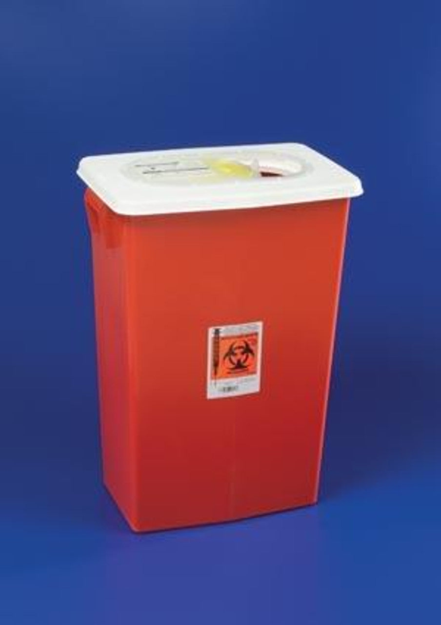 Container, 8 Gal Red, PG II Rated, Sealing, Gasket Hinged Lid, 10/cs (Continental US Only)