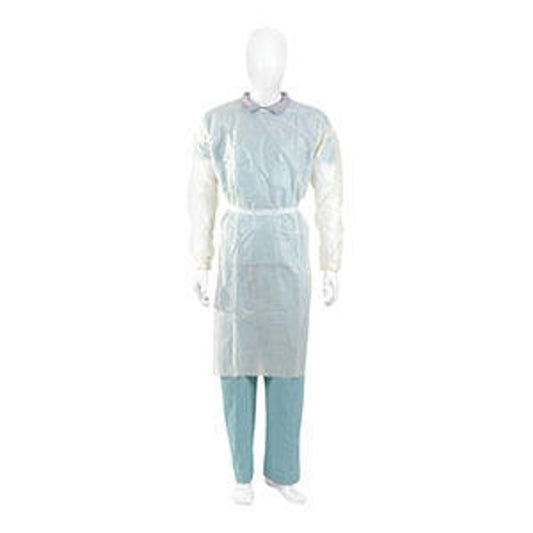 Over-the-Head Isolation Gown, SMS, with Overlapping Back Panels, Elastic/Thumbhook Wrist, Yellow, Universal, 10/pk, 10 pk/cs (Continental US Only) (On Vendor Allocation - Availibility May Be Limited)