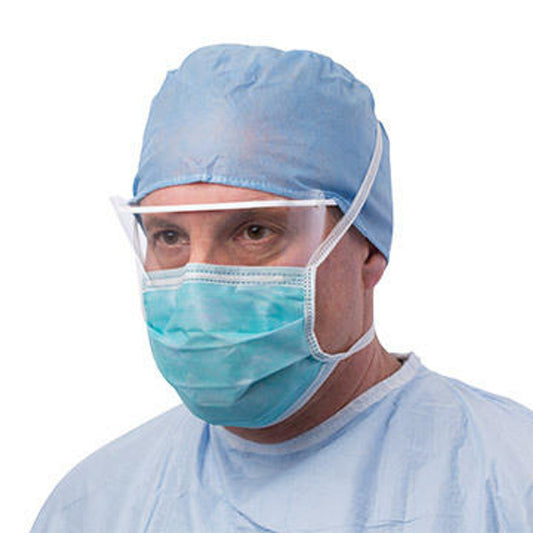 Surgical Mask, Tie-On, Duckbill, Foam Anti-Fog, Mediterranean Blue, 50/bx, 6 bx/cs (Continental US Only) (On Vendor Allocation - Availibility May Be Limited)
