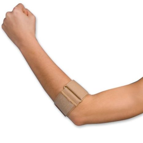 Tennis Elbow Support, Beige, One Size Fits Most up to 15" Circumference