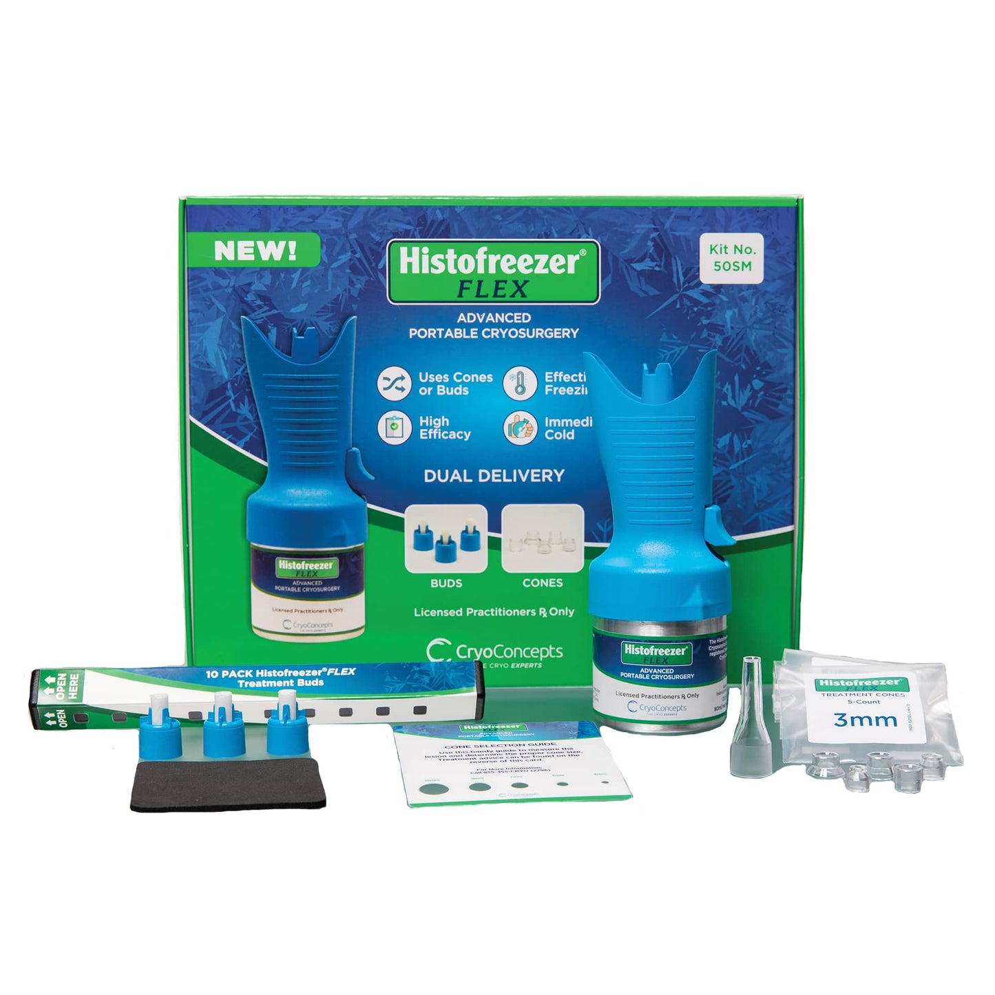 Histofreezer Flex Replacement Canister, 240LR, Kit Contains: (1) 222ml Canister of Cryogen, (1) Sample Pack - 2 Buds, 4 Cones, 1 Cone Adapter, (1) Release Clip, (1) Cone Selection Guide, (1) Practice Pad, (1) Instructions for Use, (1) Pre-paid Return Postage Label (US Only) (Item is considered HAZMAT and cannot ship via Air or to AK, GU, HI, MP, PR, VI) (Item is Short-Dated & Non-Returnable)
