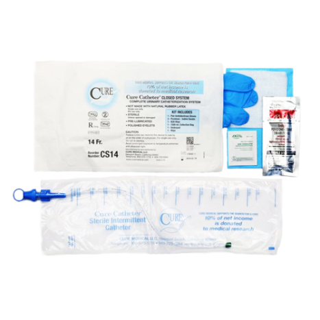 Catheter, Closed System, Single-Use, 10FR, Straight Tip, Unisex, Sterile, 100/cs (Continental US Only)