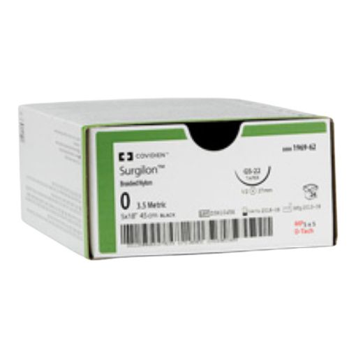 Suture, Taper Point, Size 1, Black, 5x18", Needle HGS-22, _ Circle, 2 dz/bx (Continental US Only)
