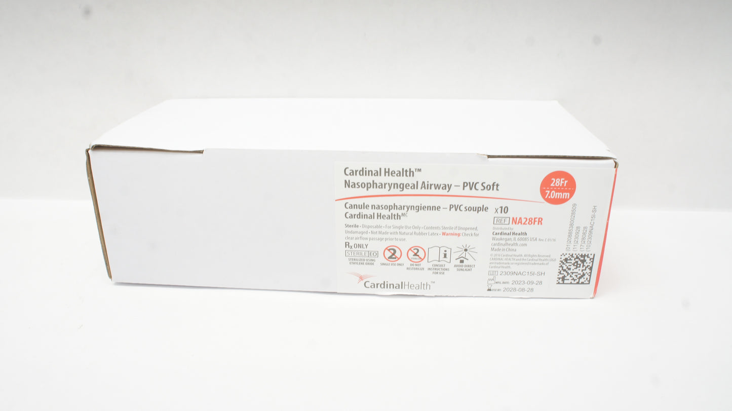 Nasopharyngeal Airway, PVC, 7.0MM, 28FR, Sterile, 10/bx, 10 bx/cs (Continental US Only)
