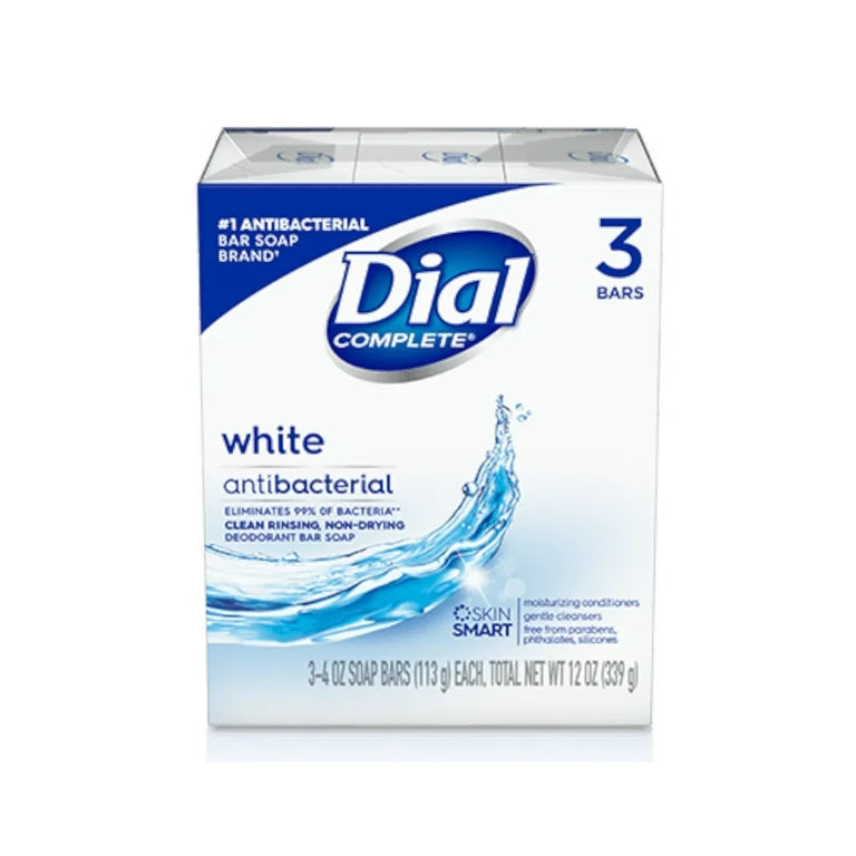 Bar Soap, Antibacterial, White, 3-Bar Wrap, 4 oz, 12/cs