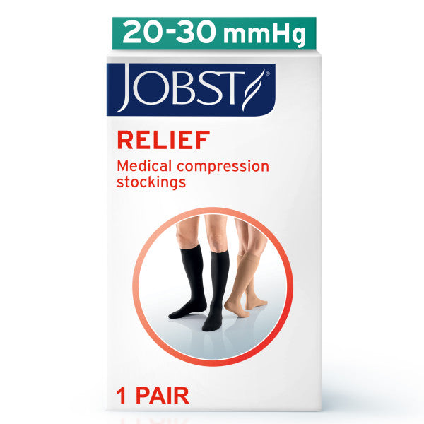 Compression Stocking, Knee Relief, 20-30mmhg, Open Toe, Petite Small, Beige, 1/pr (Continental US Only)