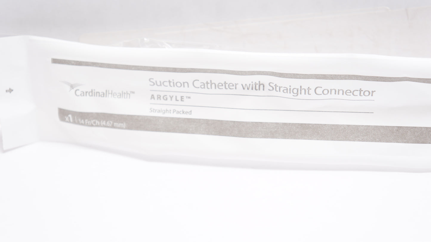 Argyle Suction Catheter, Straight Connector, Straight Packed, 14FR, 50/cs (Continental US Only)